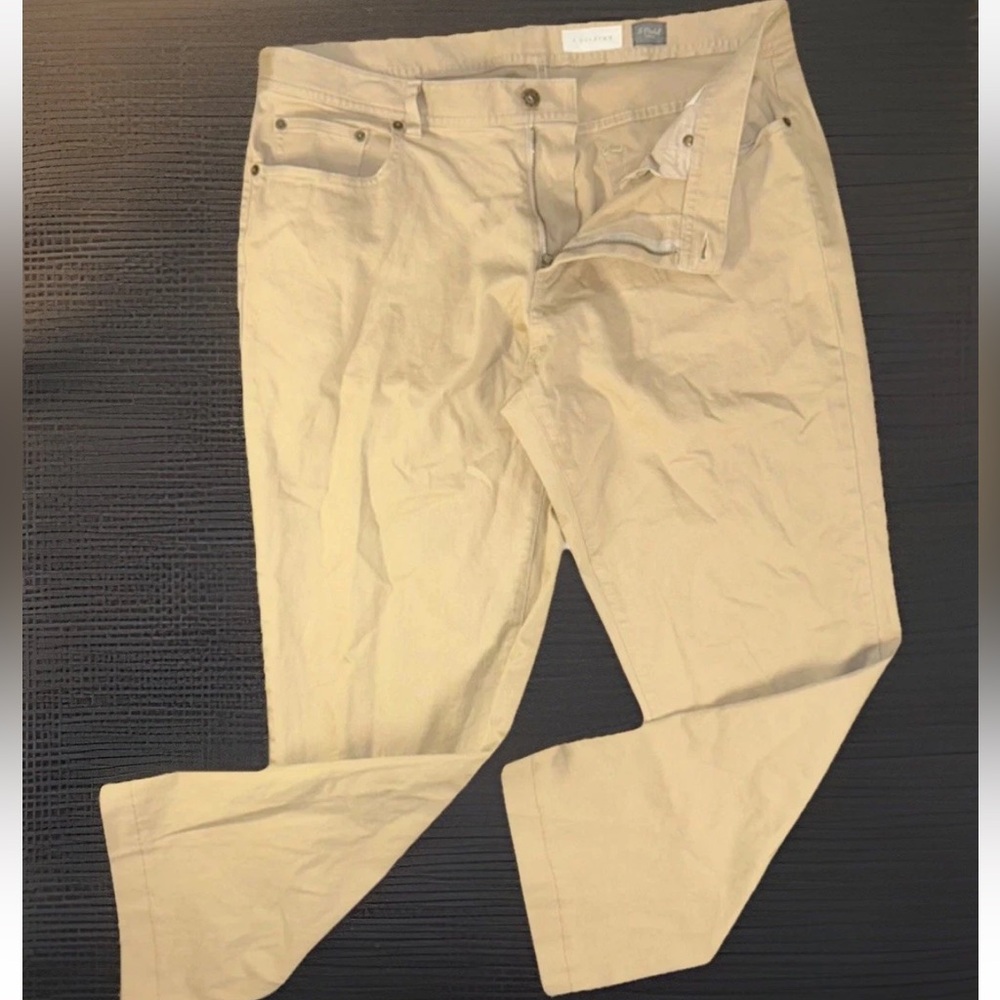 J. Hilburn Mens Pants 37X30 Straight fit 5 pocket Every Day chino Trousers khaki